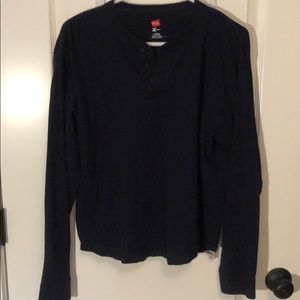 Navy blue long sleeve t-shirt